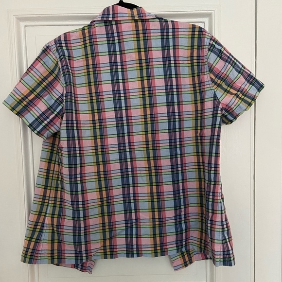 Brooks Brothers Colorful Vibrant Pastel Plaid Button Down Short Sleeve Medium - Picture 3 of 5